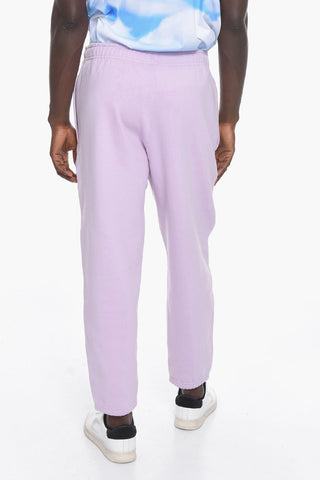 Fleeced-Cotton Joggers with Drawstring on the Waist