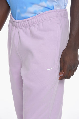 Fleeced-Cotton Joggers with Drawstring on the Waist
