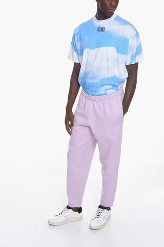 Fleeced-Cotton Joggers with Drawstring on the Waist