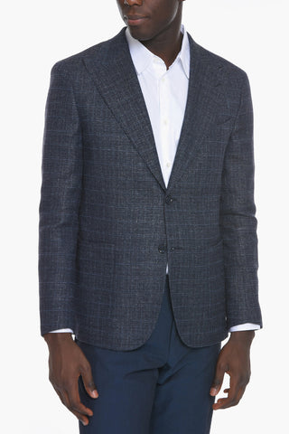 CC COLLECTION Linen-blend Halflined REWARD Blazer with Peak Lapel