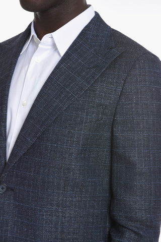 CC COLLECTION Linen-blend Halflined REWARD Blazer with Peak Lapel
