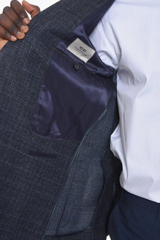 CC COLLECTION Linen-blend Halflined REWARD Blazer with Peak Lapel