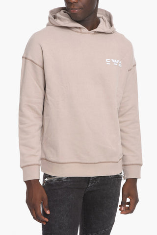 EMPORIO Cotton Blend Hoodie with Visible Stitchings