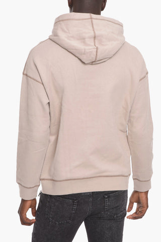 EMPORIO Cotton Blend Hoodie with Visible Stitchings