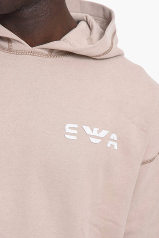 EMPORIO Cotton Blend Hoodie with Visible Stitchings