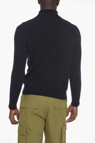 Virgin Wool and Cashmere Turtle-neck Sweater