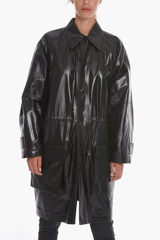 Cappotto in Pelle SHINY con Coulisse