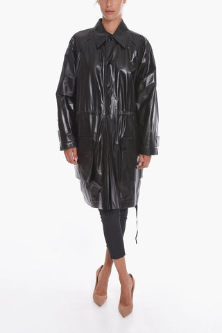 Cappotto in Pelle SHINY con Coulisse