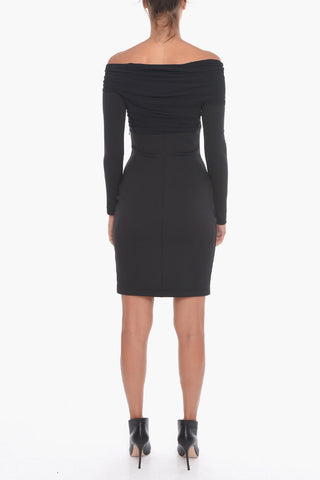 Jersey Dress with Off-shoulders