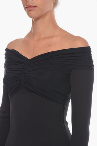 Jersey Dress with Off-shoulders