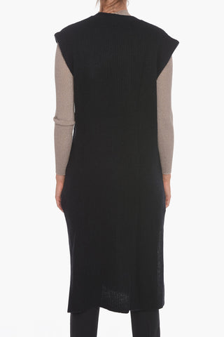 Sleeveless Cashmere Long Cardigan