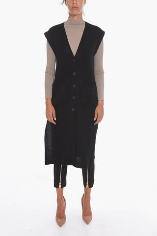 Sleeveless Cashmere Long Cardigan