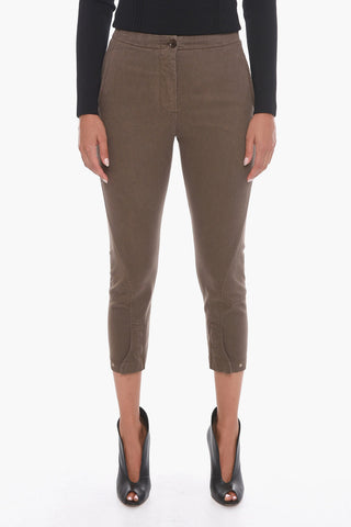 Pantaloni Crop a Vita Alta