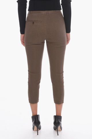 Pantaloni Crop a Vita Alta