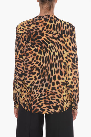 Silk Shirt with All-over Animalier Print