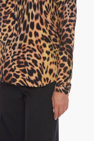 Silk Shirt with All-over Animalier Print