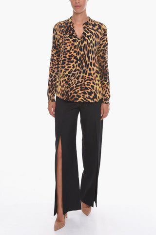 Silk Shirt with All-over Animalier Print