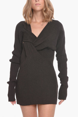 Minikleid aus Strick WEAVE mit geknotetem Design