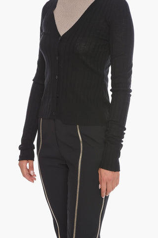 Ribbed Wool CARMINE Cardigan