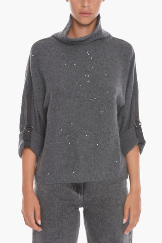 Cashmere Turtleneck Sweather with Sequins