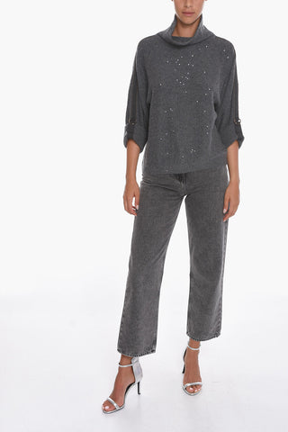 Cashmere Turtleneck Sweather with Sequins