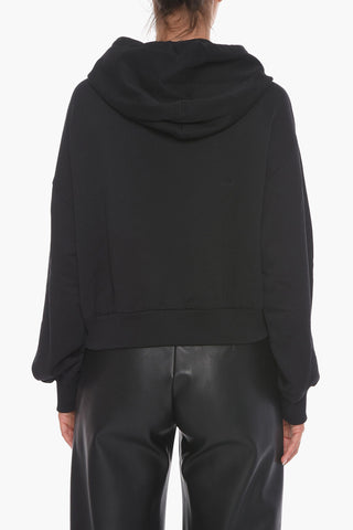 Cropped Fit GRAFFITI Hoodie with Rhinestones