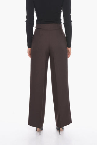 Pantaloni a Gamba Ampia con Chiusura in Velcro