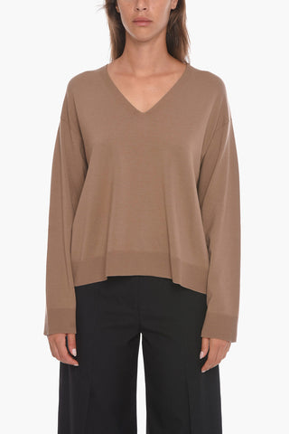 S MAX MARA Maglia in Misto Lana con Collo a V