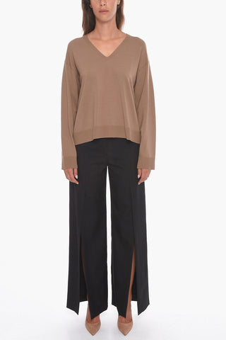 S MAX MARA Maglia in Misto Lana con Collo a V