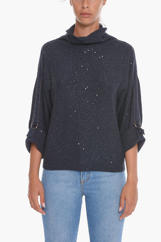 Cashmere Turtleneck Sweather with Sequins