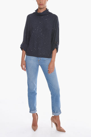 Cashmere Turtleneck Sweather with Sequins