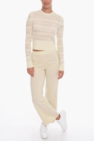 Maglia Girocollo in Misto Cashmere Macramè