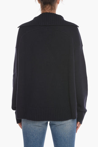 Pullover in Misto Cashmere con Collo a Polo