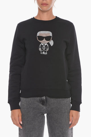 Crew Neck IKONIK Sweatshirt with Rhinestones