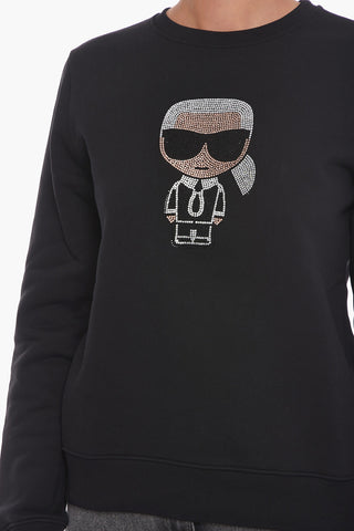 Crew Neck IKONIK Sweatshirt with Rhinestones