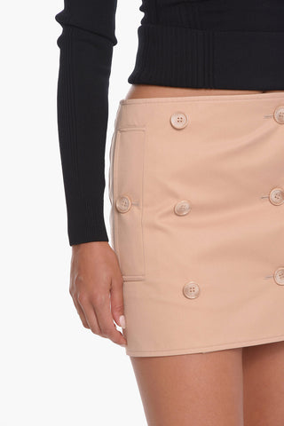 Wrap Mini Skirt with Button Detailing