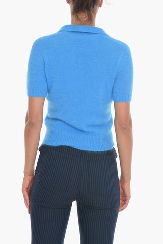 Short-sleeved Angora Blend Polo