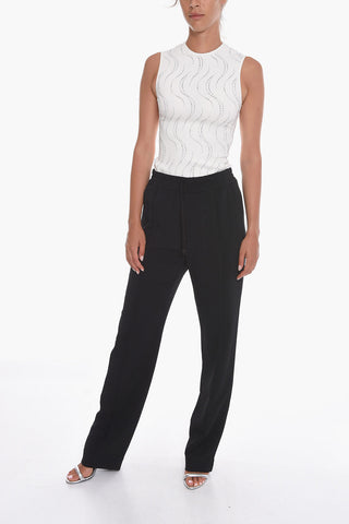 Stretch CADY Trousers with One Front Pleat