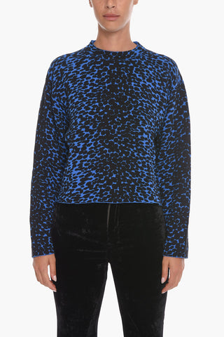 WHITE LABEL Maglia girocollo con Motivo Leopardato in Jacquard