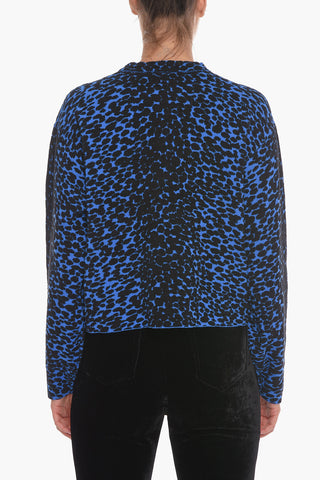 WHITE LABEL Maglia girocollo con Motivo Leopardato in Jacquard