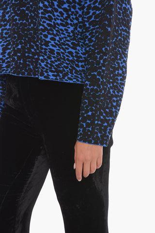 WHITE LABEL Maglia girocollo con Motivo Leopardato in Jacquard