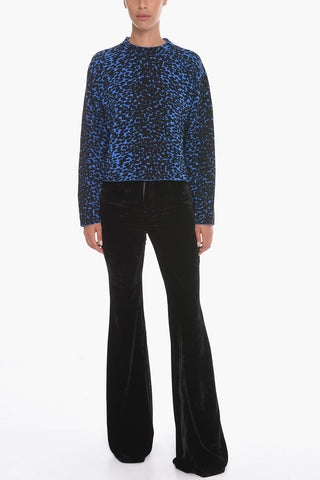 WHITE LABEL Maglia girocollo con Motivo Leopardato in Jacquard