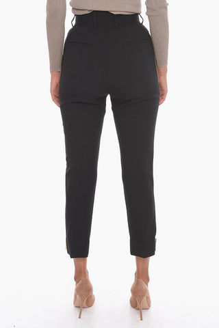 High-waisted Stirrup Trousers with Zip Detailing