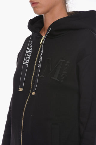 S MAX MARA Felpa Zip-up ALBERO con Cappuccio