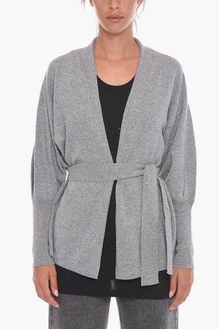 Cardigan in Lana Vergine con Cintura