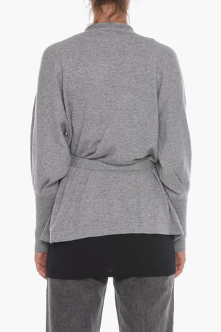 Cardigan in Lana Vergine con Cintura