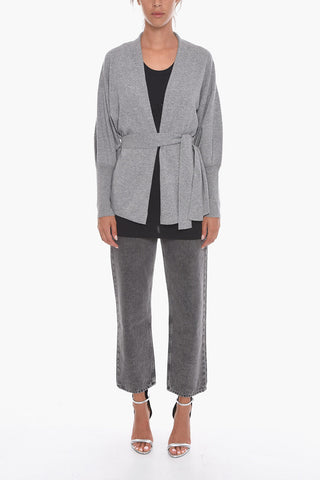 Cardigan in Lana Vergine con Cintura