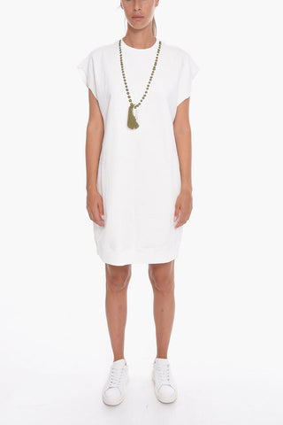 MM6 Sleeveless Sweat Dress with Chain Necklace Print