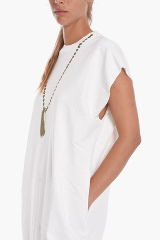 MM6 Sleeveless Sweat Dress with Chain Necklace Print