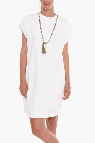 MM6 Sleeveless Sweat Dress with Chain Necklace Print